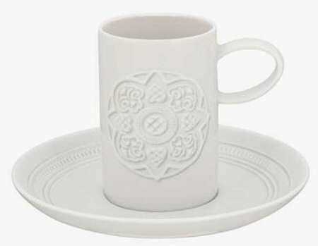 Ornament Flat Demitasse Cup & Saucer Set