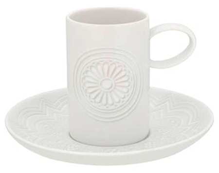 Ornament Flat Demitasse Cup & Saucer Set