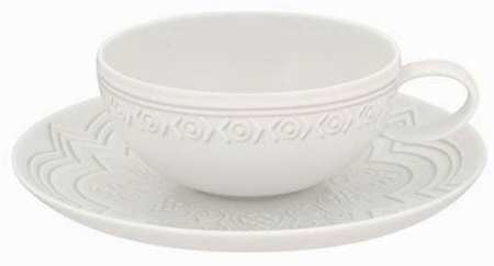 Ornament Flat Cup & Saucer Set