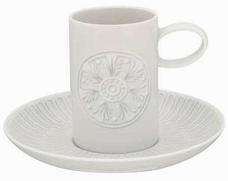 Ornament Flat Demitasse Cup & Saucer Set