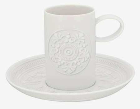 Ornament Flat Demitasse Cup & Saucer Set