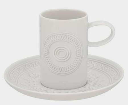 Ornament Flat Demitasse Cup & Saucer Set