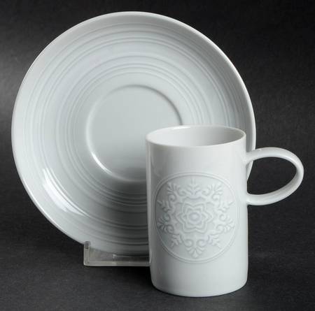 Ornament Flat Demitasse Cup & Saucer Set