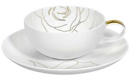 Rose Flat Cup & Saucer Set