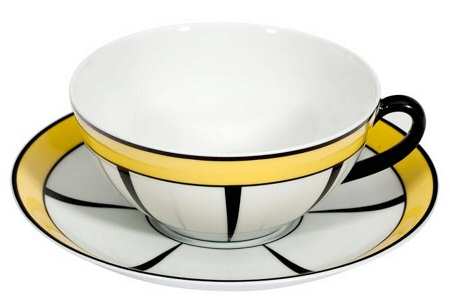 Tea Time Flat Cup & Saucer Set