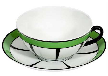 Tea Time Flat Cup & Saucer Set