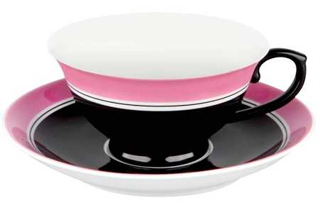 Tea Time Flat Cup & Saucer Set