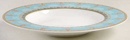 Samarkand Aquamarine Large Rim Soup Bowl