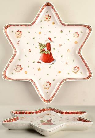 Winter Bakery Delight 14" Star Shaped Bowl