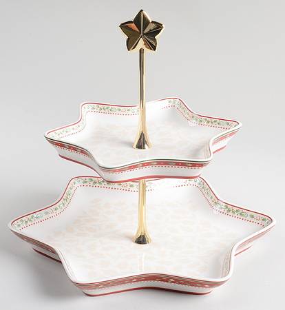 Winter Bakery Delight 2 Tier Serving Tray