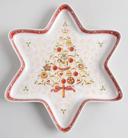 Winter Bakery Delight 14" Star Shaped Bowl