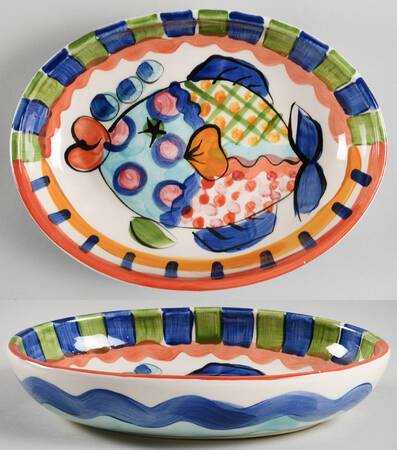 Splish Splash 10" Oval Vegetable Bowl
