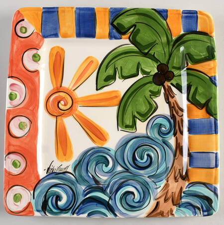 Splish Splash Square Dinner Plate