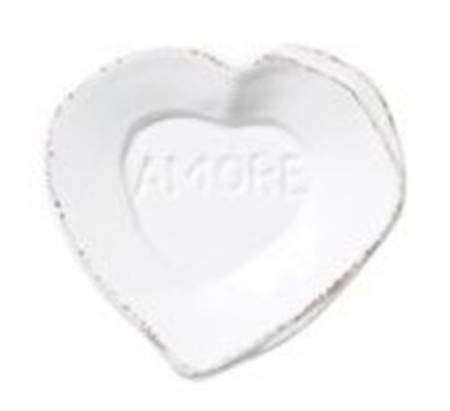 Lastra White (Bright White Glaze) Heart Shaped Dish