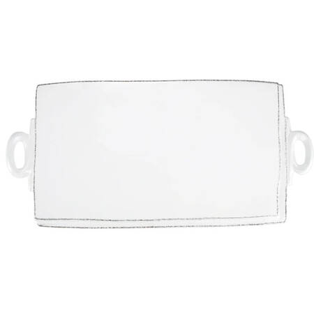 Lastra White (Bright White Glaze) Rectangular Handled Cheese Board