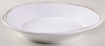 Lastra White (Bright White Glaze) 8" Melamine Individual Pasta Bowl