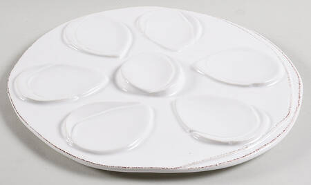 Lastra White (Bright White Glaze) Oyster Plate