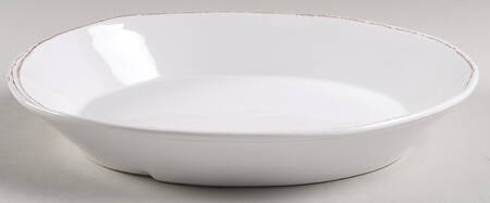 Lastra White (Bright White Glaze) 10" Oval Baker/Vegetable Bowl