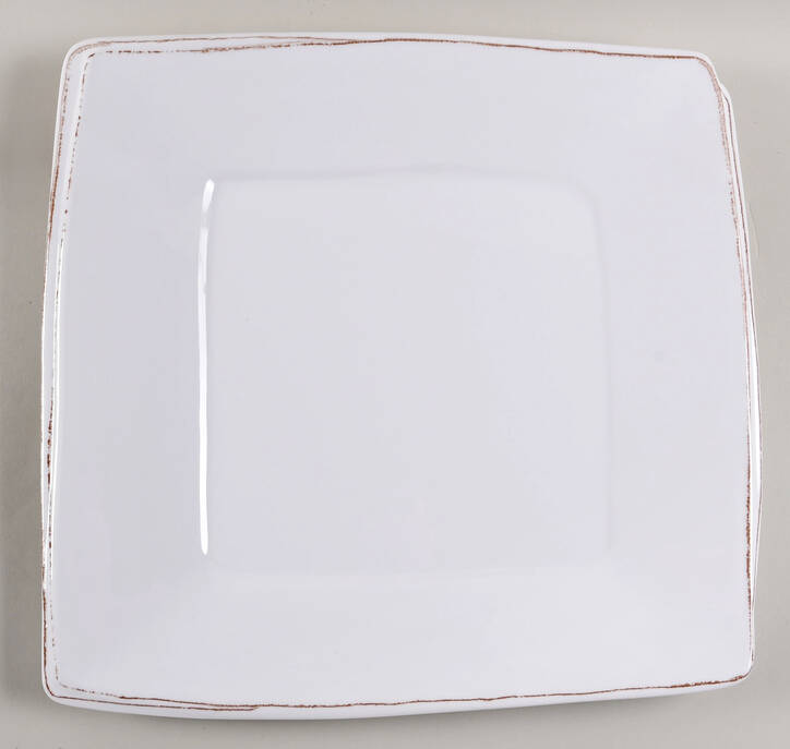 Lastra White (Bright White Glaze) 15" Melamine Square Serving Platter