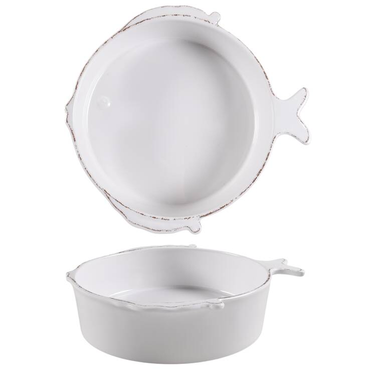 Lastra Fish Medium Melamine Round Serving Bowl
