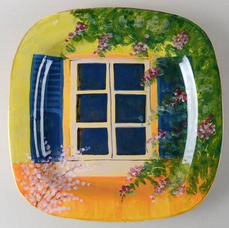 Village Views Square Wall Plate