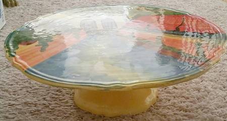 Village Views 13" Diameter Pedestal Cake Stand