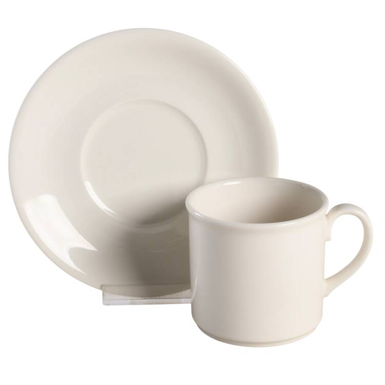 Twist White Espresso Cup and Saucer Set