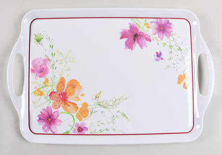 Mariefleur 19" Rectangular Handled Serving Melamine Tray