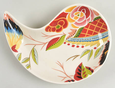 Rose Print Crescent Tray
