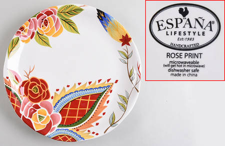 Rose Print Dinner Plate