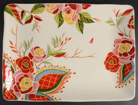 Rose Print 16" Rectangular Serving Platter