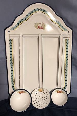 French Garden Roanne (3 Piece) Serving Utensil Set & Rack