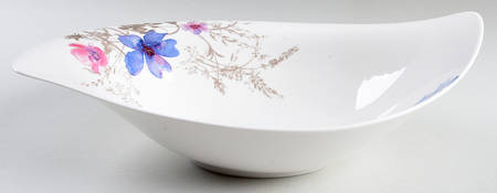 Mariefleur Grey 14" Large Oval Salad Serving Bowl