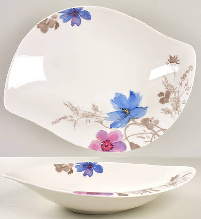 Mariefleur Grey 11" Oval Salad Serving Bowl