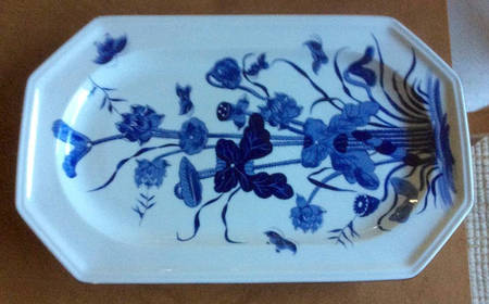 Lotosblute Blau 14" Rectangular Serving Platter