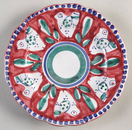 Campagna Chicken (Burgundy Border, Black Dots) Salad Plate