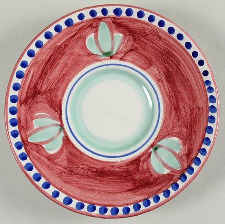 Campagna Chicken (Burgundy Border, Black Dots) Saucer