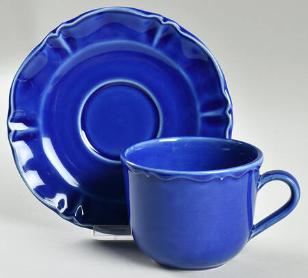 Luberon Blue (Cobalt) Flat Cup & Saucer Set