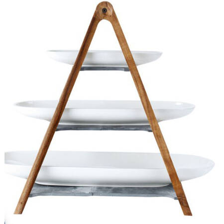 Artesano Original 3 Tier Wood & Slate Serving Tray
