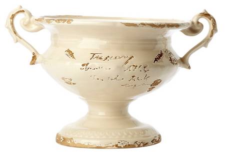 Tuscany Script Handled Cachepot