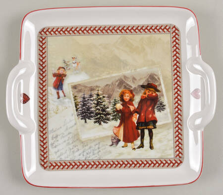 Winter Souvenirs Handled Square Tray