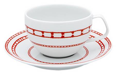 Rosso Flat Cup & Saucer Set