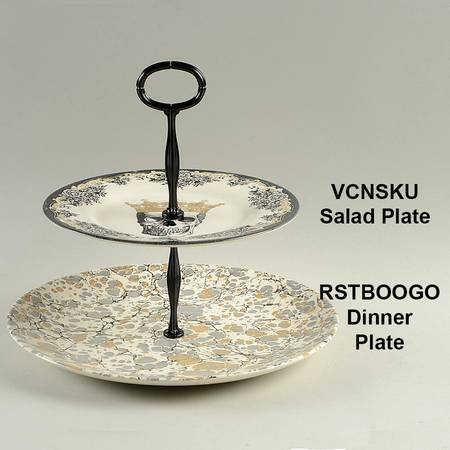 Skull Mixed/Match 2 Tier Serving Tray