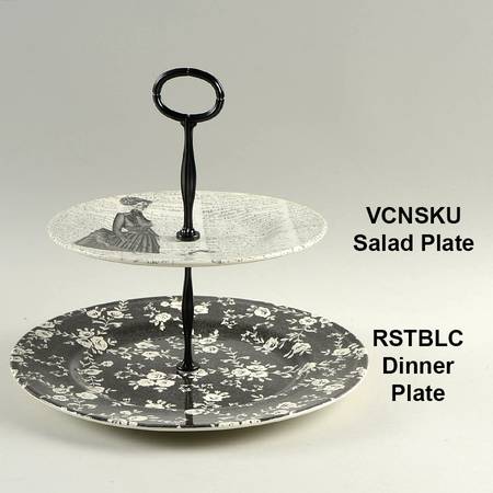 Skull Mixed/Match 2 Tier Serving Tray