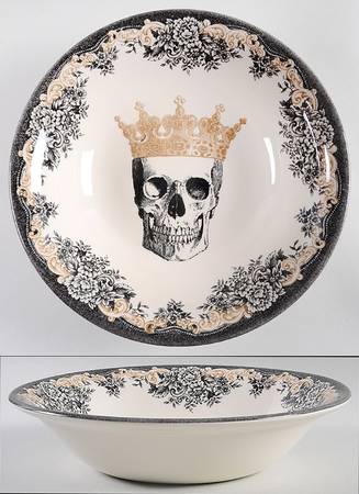 Skull 10" Round Serving Bowl