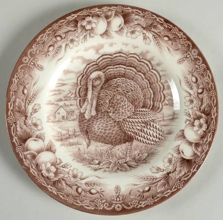Royal Thanksgiving Brown Salad Plate
