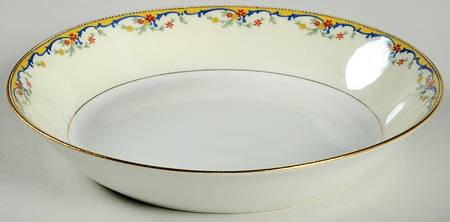 Meuse, The(Blue Scrolls, Cream Rim) by Vignaud