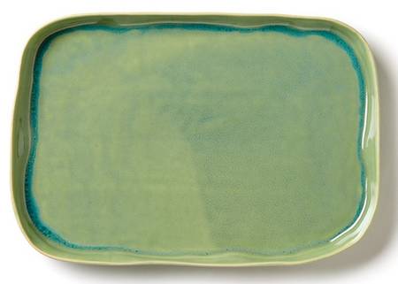 Forma Leaf (Green) 14" Rectangular Serving Platter
