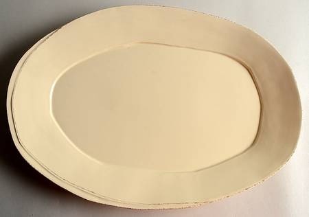 Lastra Cream (MEDIUM CREAM GLAZE) 18" Oval Serving Platter