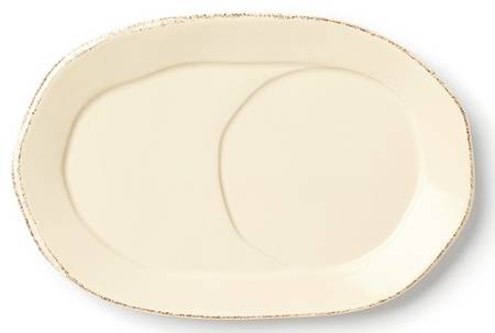 Lastra Cream (MEDIUM CREAM GLAZE) Oval Snack Tray